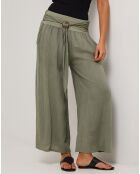 Pantalon 100% Lin Capucine vert kaki