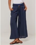 Pantalon 100% Lin Capucine bleu marine
