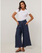 Pantalon 100% Lin Capucine bleu marine