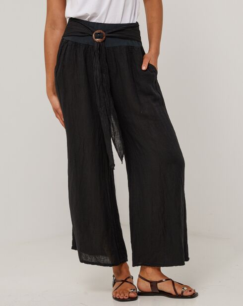 Capucine zwarte broek van 100% linnen