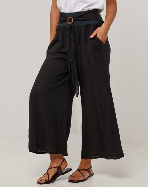 Capucine zwarte broek van 100% linnen