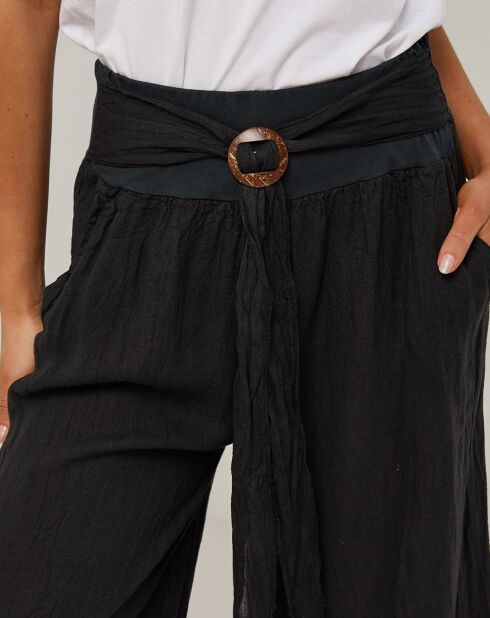 Capucine zwarte broek van 100% linnen