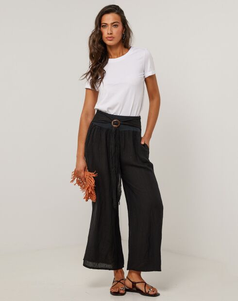 Capucine zwarte broek van 100% linnen