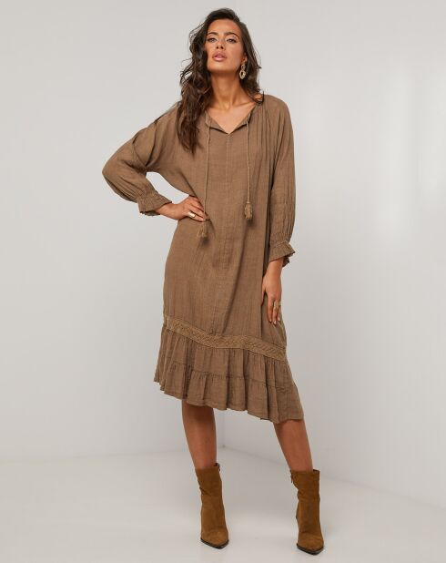 Robe 100% Lin Lou camel