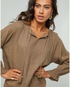 Robe 100% Lin Lou camel