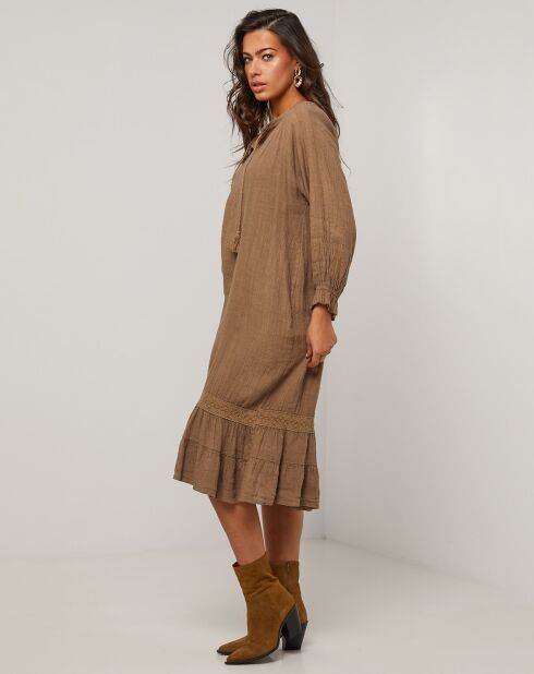 Robe 100% Lin Lou camel