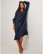 Robe 100% Lin Lou bleu marine
