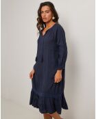 Robe 100% Lin Lou bleu marine