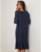 Robe 100% Lin Lou bleu marine