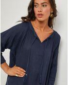 Robe 100% Lin Lou bleu marine