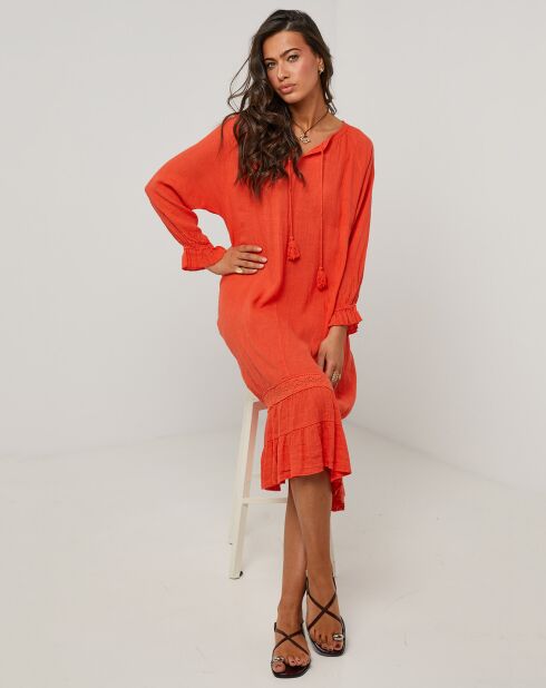 Robe 100% Lin Lou orange