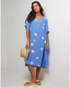 Robe 100% Lin Coline bleu indigo