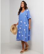 Robe 100% Lin Coline bleu indigo