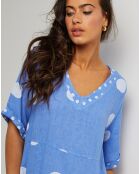 Robe 100% Lin Coline bleu indigo
