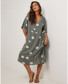 Robe 100% Lin Coline vert kaki