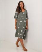 Robe 100% Lin Coline vert kaki