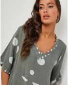 Robe 100% Lin Coline vert kaki