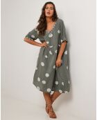 Robe 100% Lin Coline vert kaki