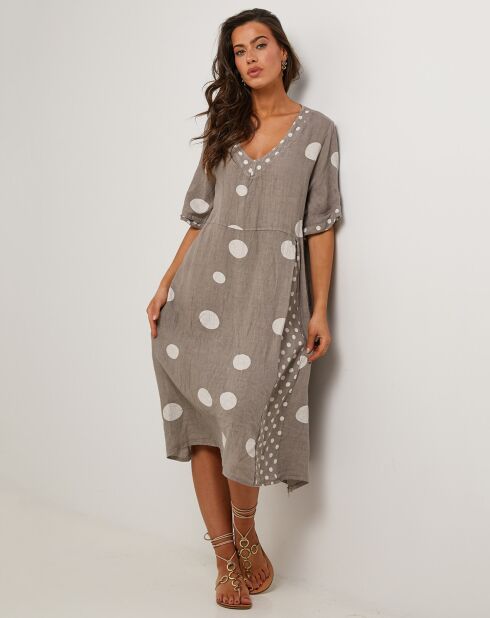 Robe 100% Lin Coline taupe
