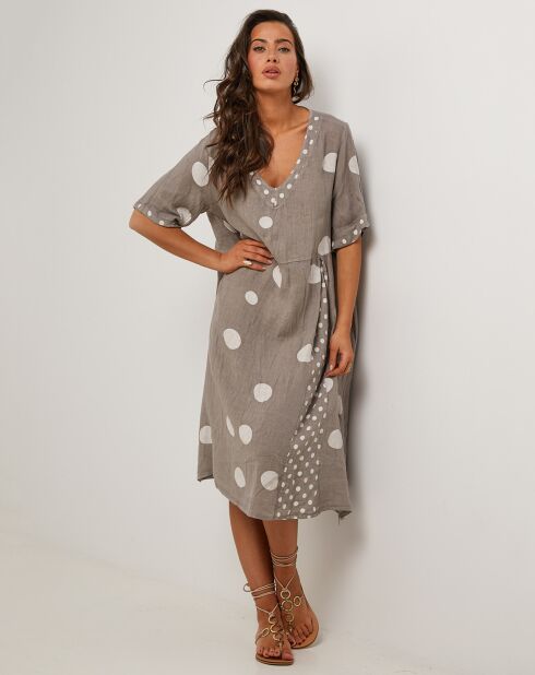 Robe 100% Lin Coline taupe