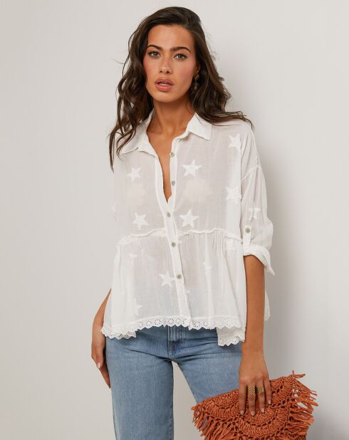 Suzanne wit overhemd van 100% linnen