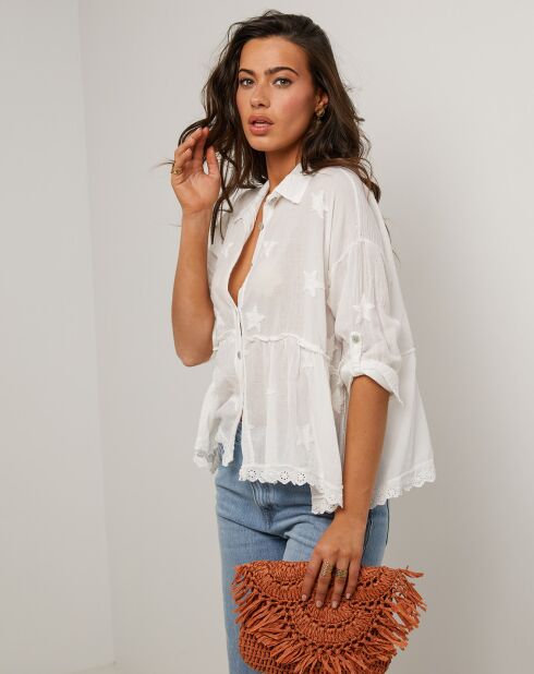 Suzanne wit overhemd van 100% linnen