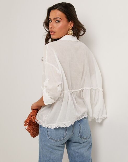 Suzanne wit overhemd van 100% linnen