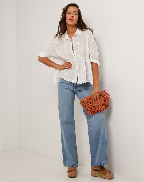 Suzanne wit overhemd van 100% linnen