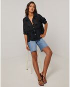 Chemise 100% Lin Jade noire