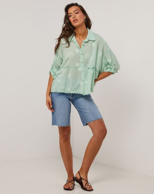 Camisa verde Jade 100% lino