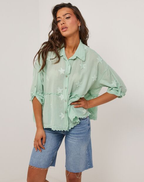 Camisa verde Jade 100% lino