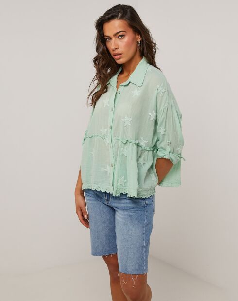 Camisa verde Jade 100% lino