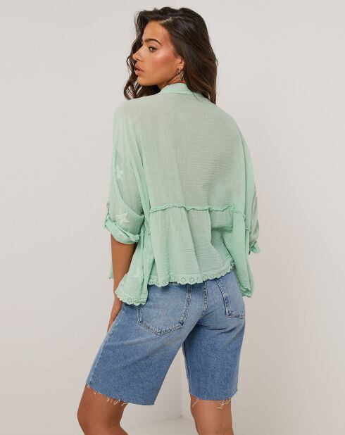 Camisa verde Jade 100% lino