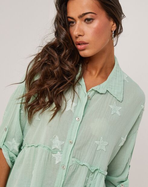 Camisa verde Jade 100% lino