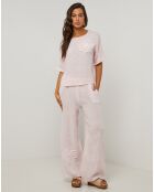 Pantalon 100% Lin Amanda rose pâle