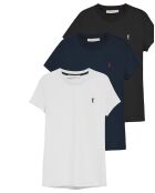 3 T-Shirts blanc/navy/noir