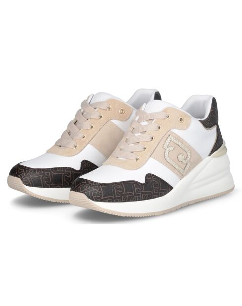 Baskets en Cuir Alyssa blanc/marron