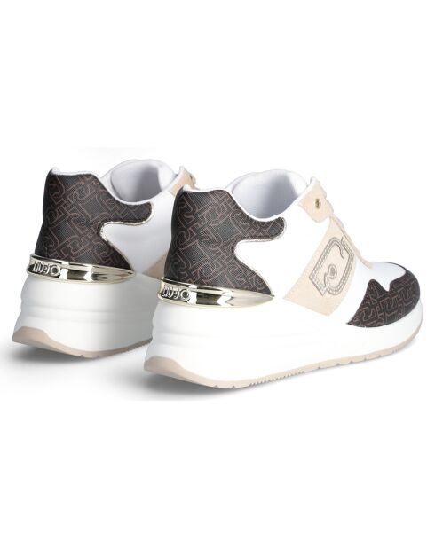 Baskets en Cuir Alyssa blanc/marron
