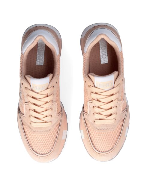 Baskets en Cuir Amazing pêche