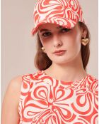Casquette à motif graphique corail
