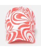 Casquette à motif graphique corail