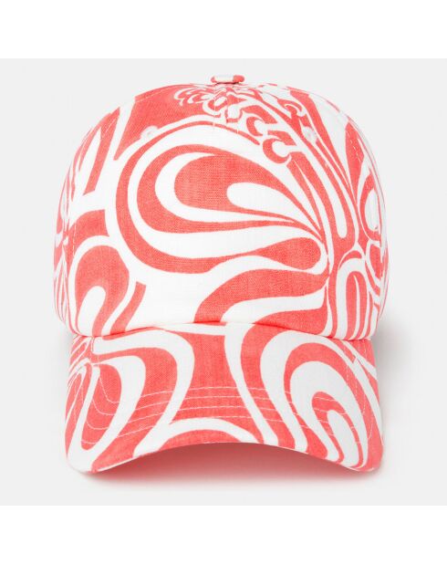 Casquette à motif graphique corail