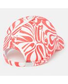 Casquette à motif graphique corail
