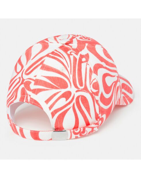 Casquette à motif graphique corail