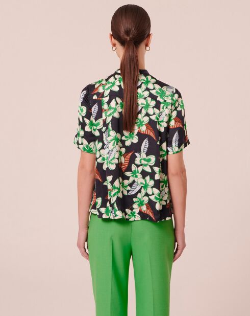 Chemise à motif fleurs nocturne