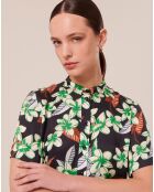 Chemise à motif fleurs nocturne