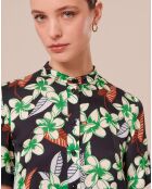 Chemise à motif fleurs nocturne