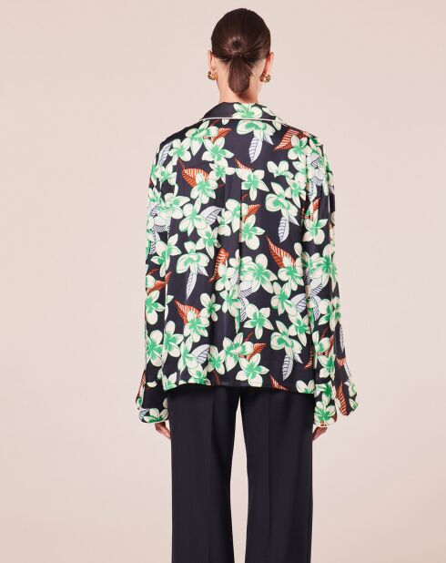 Chemise à motif fleurs nocturne