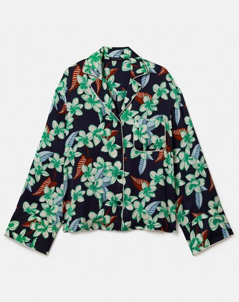 Chemise à motif fleurs nocturne