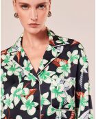 Chemise à motif fleurs nocturne